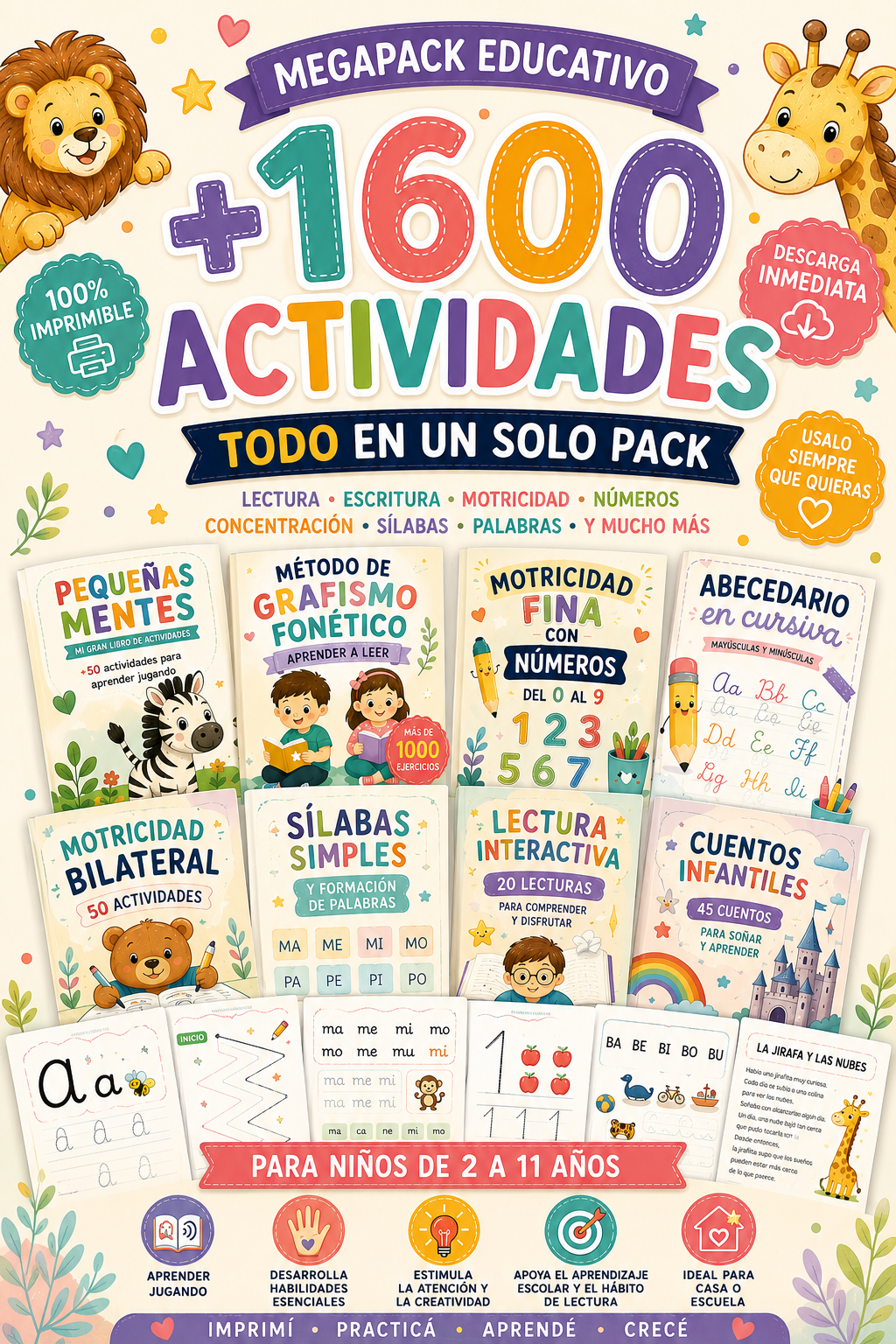MEGA PACK EDUCATIVO IMPRIMIBLE - APRENDER JUGANDO
