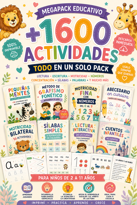 MEGA PACK EDUCATIVO IMPRIMIBLE - APRENDER JUGANDO